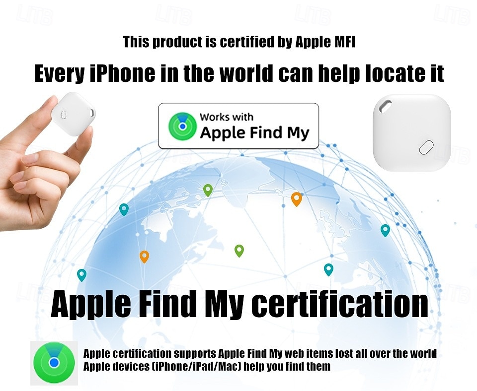 Smart GPS Tracker Item Locator Works with Find My APP Anti Lose Device Alarm Tag Kids Pet Luggage Key Finder 2025 - $12.99 –P1