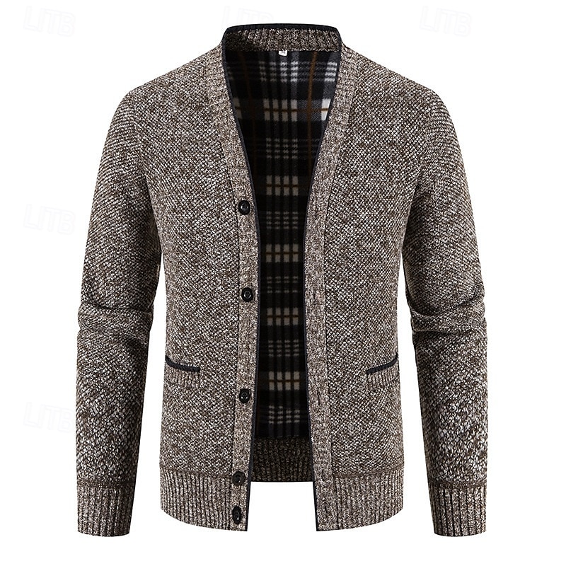 Herre Genser Cardigan Genser Riflet Strikke Vanlige topper Strikket عادي V-hals Moderne Moderne Fritid Avslappet Dagligdagstøy Klær Vår & Vinter Vinrød Blå M L XL 2025 - $27.99 –P4