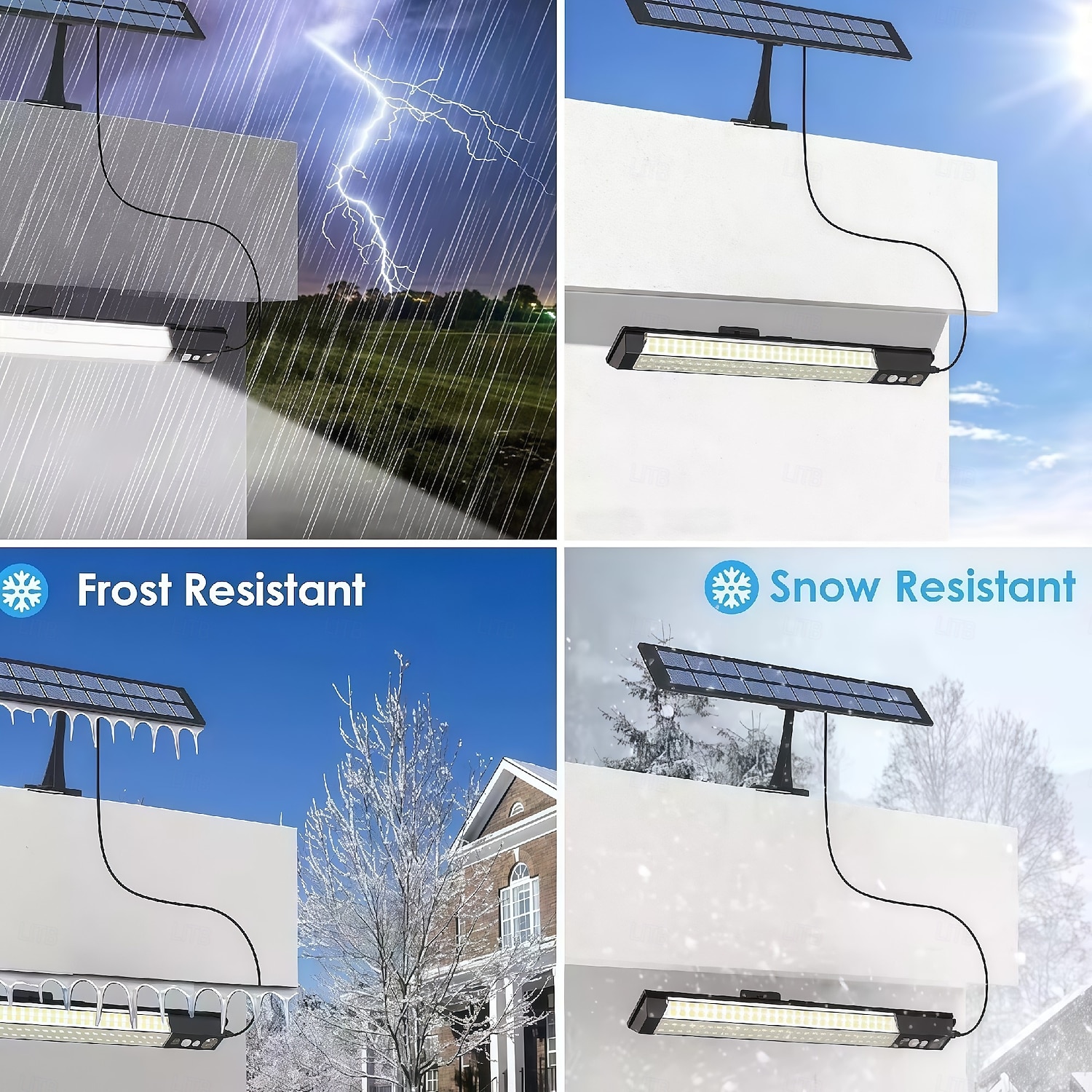 316led buitenzonnestraatverlichting met 3 meter kabel, led split landschap patio tuinverlichting met afstandsbediening, camping buitenzonneschijnwerper, zonne-energie, USB-oplaadbaar, 1 stuk 2025 - $32.99 –P9