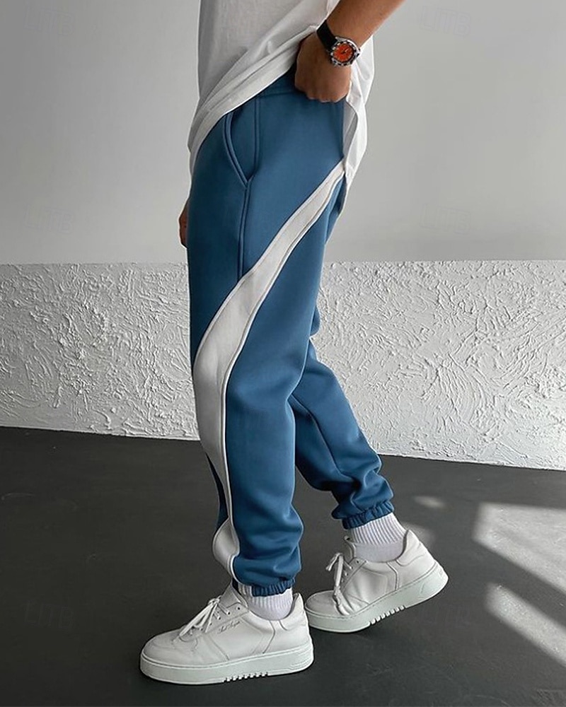 Men's Sweatpants Joggers Athletic Pants Trousers Drawstring Pocket Elastic Waist Color Block Comfort Daily Sports Outdoor Fashion Casual Blue Black / Red Micro-elastic 2026 - $25.99 –P13