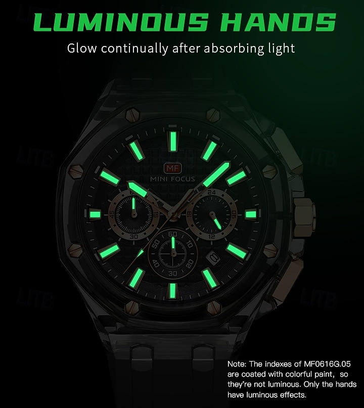 2026年 MINI FOCUS メンズ クォーツ 時計 ラグジュアリー 大ダイヤル ビジネス 腕時計 蛍光 カレンダー 日付 週 防水 シリコン ジェル 時計  コレクション – $58.99 –P9