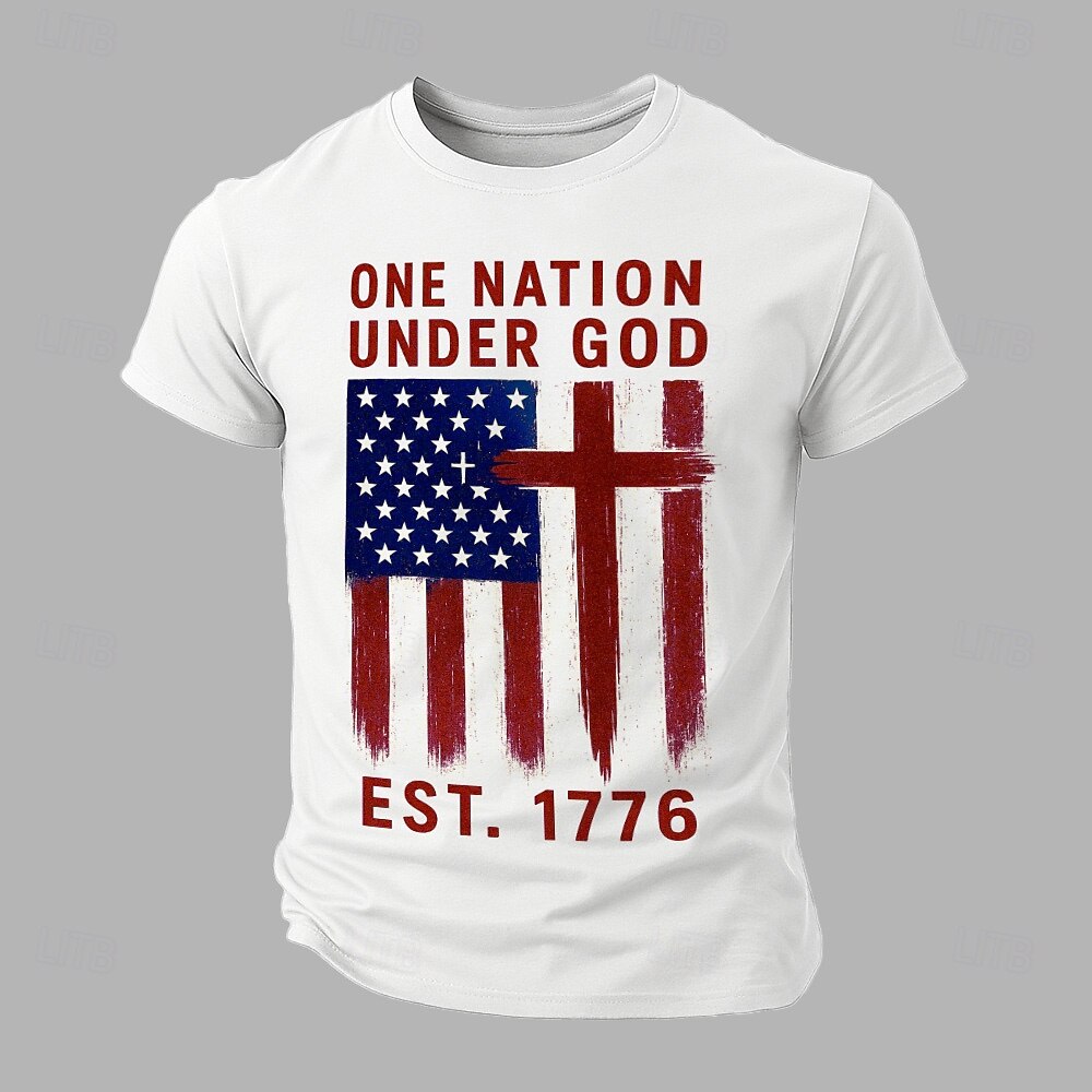 4th of July 2026 250th Memorial Day Men's Patriotic Patriot 3D Print US Flag Crew Neck Short Sleeve T-Shirt Casual Daily Street 2026 - $19.49 –P1