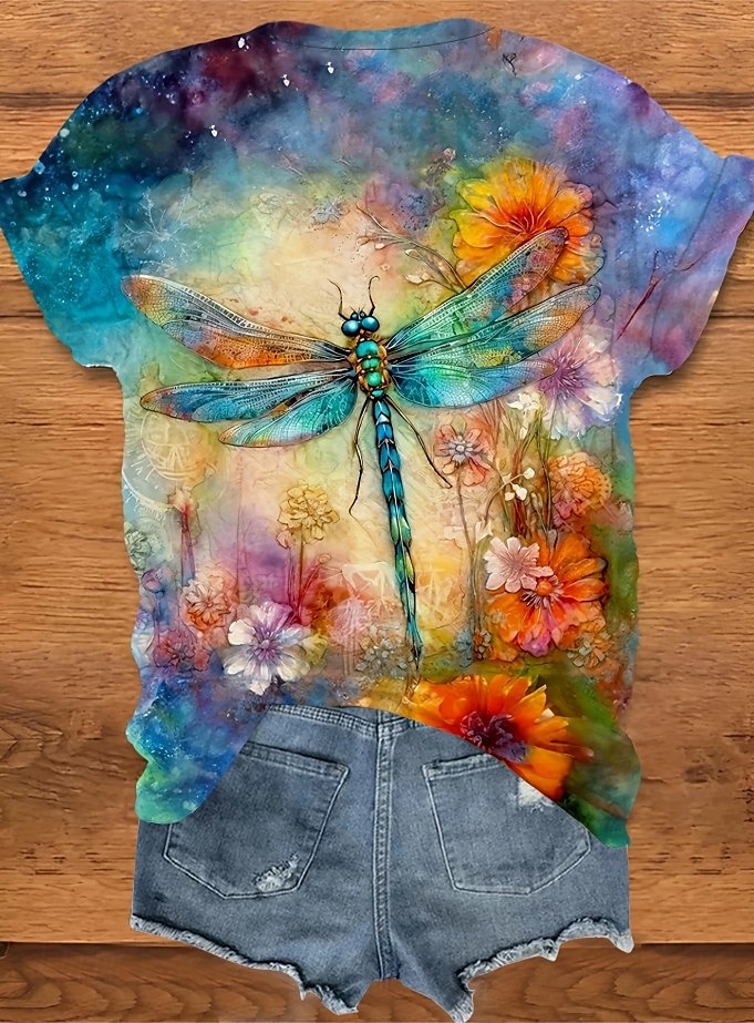 Pentru femei Tricou Grafic Animal Epocă Stilat Clasic Manșon scurt Stil Nautic Topuri obișnuite Zilnic Sfârșit de săptămână Imprimeu Alb Albastru piscină Mov Trifoi Kaki Vară Primăvară 2025 - $19.99 –P2