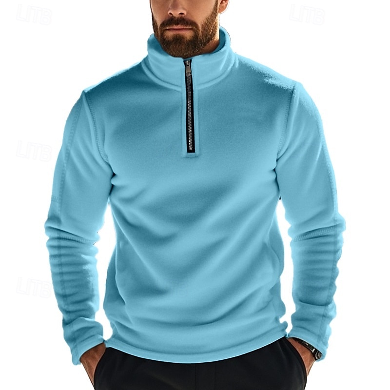 Per uomo Felpa con cappuccio e zip Maglia Felpa con zip Felpa con cappuccio in pile Nero Verde militare Blu Cachi Grigio Colletto Mao Semplice Con zip Sport & Outdoor Casuale Quotidiano Streetwear del 2025 a $31.99 –P3