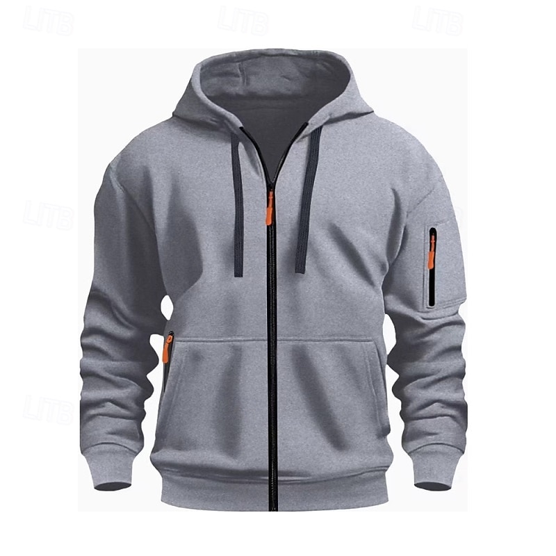 Herren Kapuzensweatshirt Schwarz Weiß Wein Armeegrün Rote Mit Kapuze Einfach Reißverschluss Farbblock Sport & Outdoor Lässig Täglich Polyester Cool Lässig sportlich Frühling & Herbst Bekleidung 2025 - $23.99 –P5