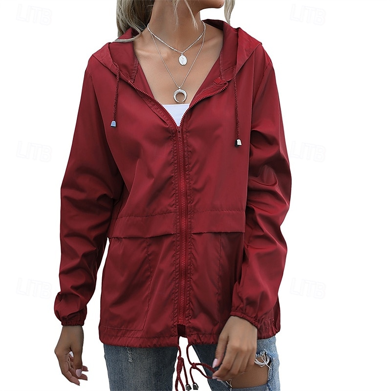 Femmes Veste de randonnée Veste de pluie Imperméable Extérieur Imperméable Coupe-vent Tenues de randonnée Vêtements de randonnée Printemps Automne Top Coton Camping / Randonnée / Spéléologie Course de 2025 ? $19.99 –P7