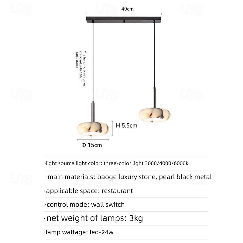 Hochwertige Pendelleuchte aus durchscheinendem Marmor, ideal für Schlafzimmer, Wohnzimmer &Essen 2025 - $195.99 –P6