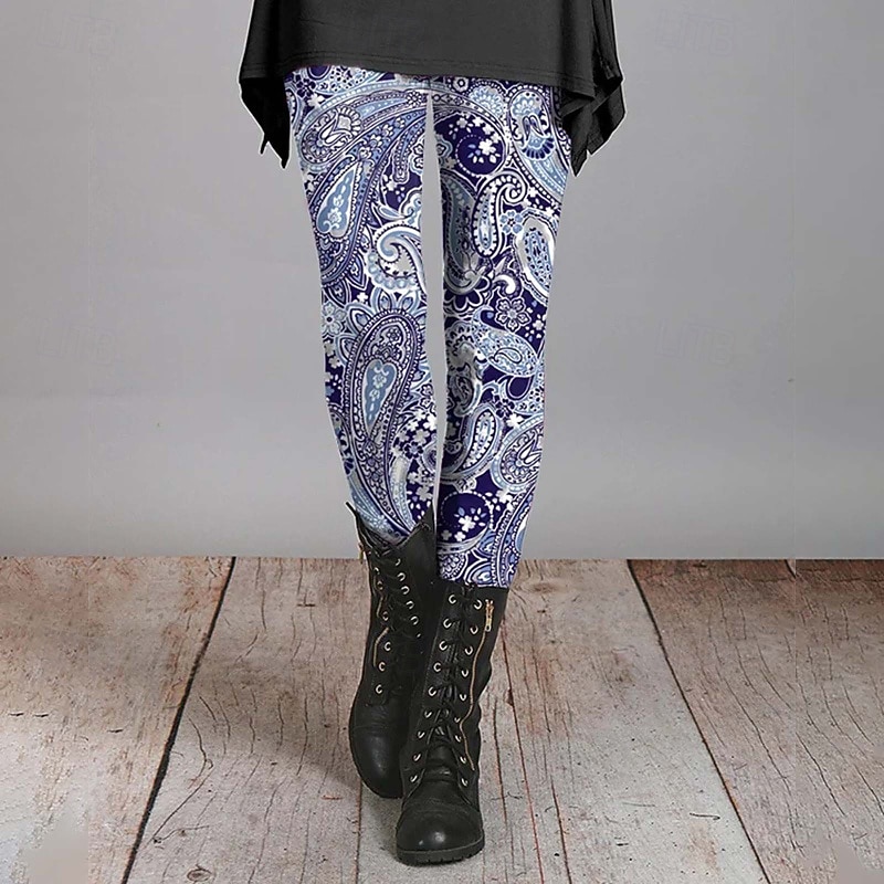 Жен. Брюки Леггинсы Уютные леггинсы Уличный стиль На каждый день Полная длина Средняя талия Цветы Эластичная талия С принтом удобный На открытом воздухе Удобный на открытом воздухе Отпуск выходные 2025 - $17.99 –P5