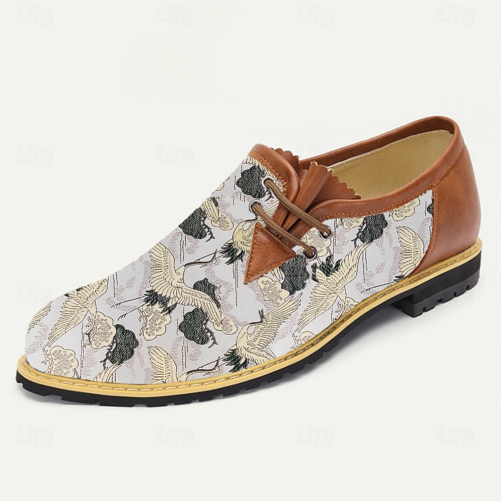 Herresko med blomstertrykk og skinndetaljer – trendy, pustende design, ideell for sommerutflukter, uformelle arrangementer og helgeklær 2025 - $46.99 –P2