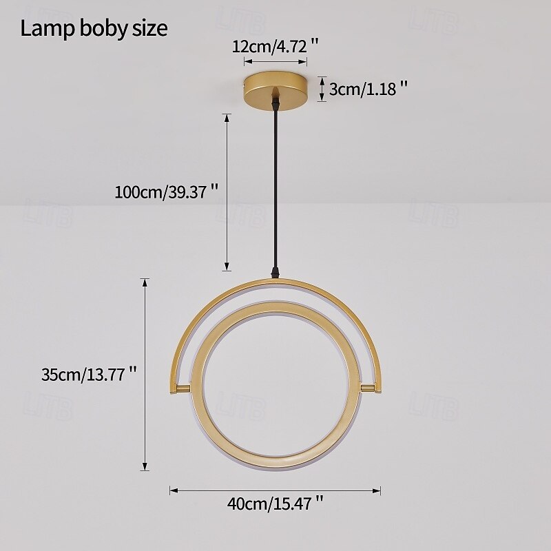 gyűrűs medállámpa arany kivitelben, modern LED éjjeli lámpa, fém függesztékek, amelyek kompatibilisek hálószobával, étkezővel, konyhaszigettel, csillárlámpa stabilizálással 2025 - $192.99 –P3