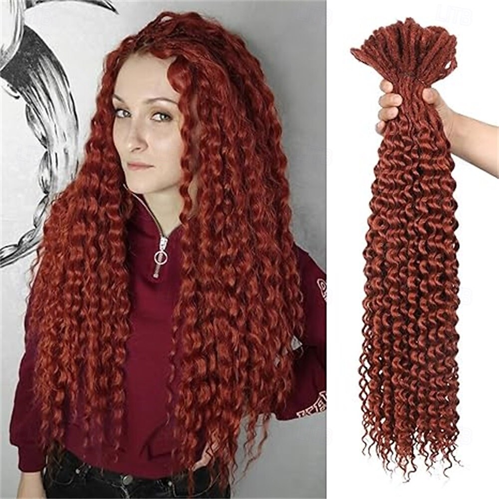 Ensemble complet d'extensions de dreadlocks bouclées blondes platine à double extrémité pour femmes, dreadlocks ondulées blondes faites à la main, dreadlocks synthétiques souples au crochet (50 mèches de 2025 ? $75.99 –P7