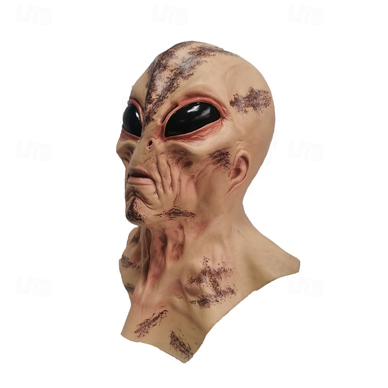 Maschera aliena spaventosa di Halloween per adulti, realistici costumi spaventosi, maschera in lattice per il viso, 4 varianti di colore, maschera horror extraterrestre, accessorio spettrale per feste del 2025 a $27.99 –P2