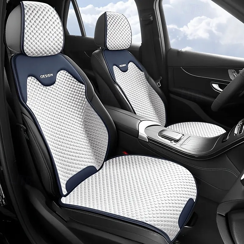 High-End Comfortable Car Seat Cover  Universal Type Compatible with Airbags Suitable for Sedans Trucks Vans SUVs All Season Universal Combination Set Black and Gray and White 2025 - $28.99 –P2