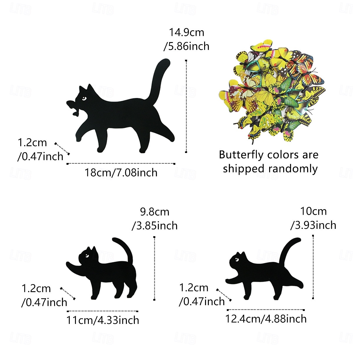 3 Stück Halloween Schwarze Katze Metallschild mit Zubehör, Gartenstecker Dekoration für den Rasen, gruselige Katzensilhouette für Halloween Party Dekor 2025 - $15.49 –P3