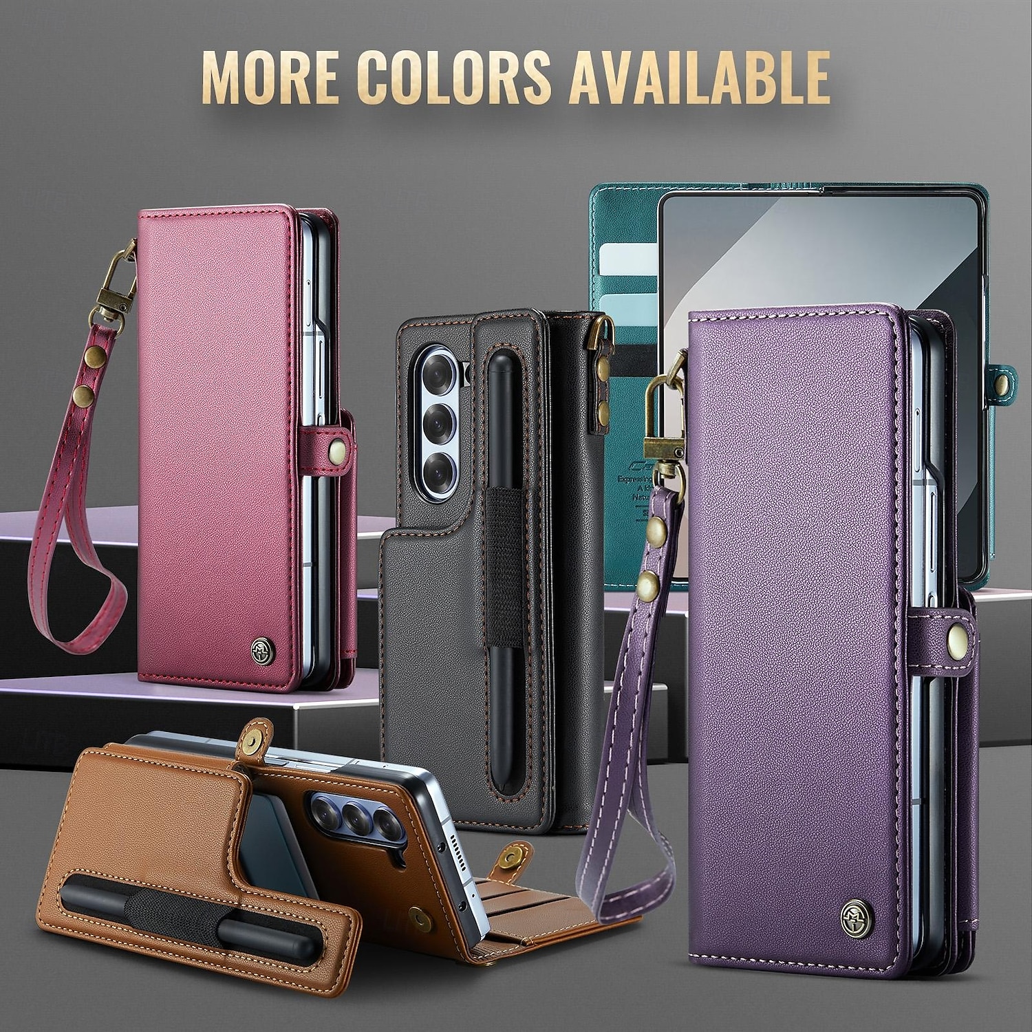 telefono Custodia Per Samsung Galaxy Z Fold 6 Custodia a Flip Cavalletto Resistente agli urti TPU Pelle PU del 2025 a $19.99 –P1