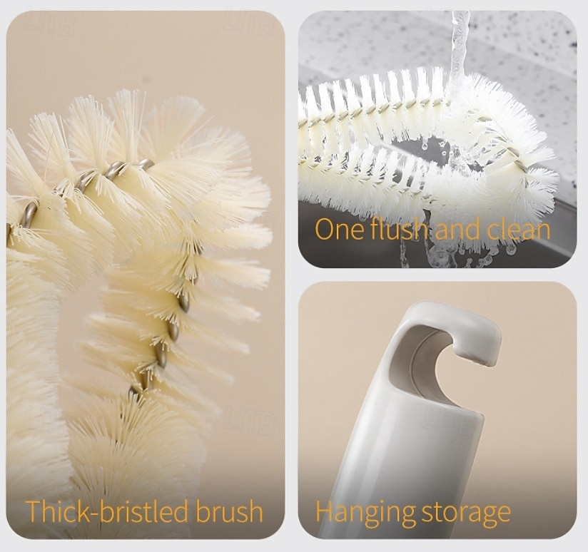 Spazzola per tazze, lunghezza 26 cm, per tazze e pentole, adatta per biberon, design a forma di L. del 2025 a $9.49 –P3
