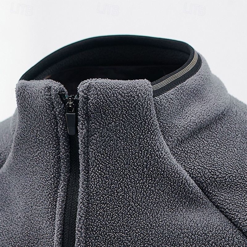 Per uomo Felpa con cappuccio e zip Felpa con cappuccio Felpa con zip Felpa con cappuccio in pile Nero Rosso Grigio Colletto Mao Semplice Con zip Zip a un quarto Sport & Outdoor Casuale Quotidiano del 2025 a $26.99 –P7