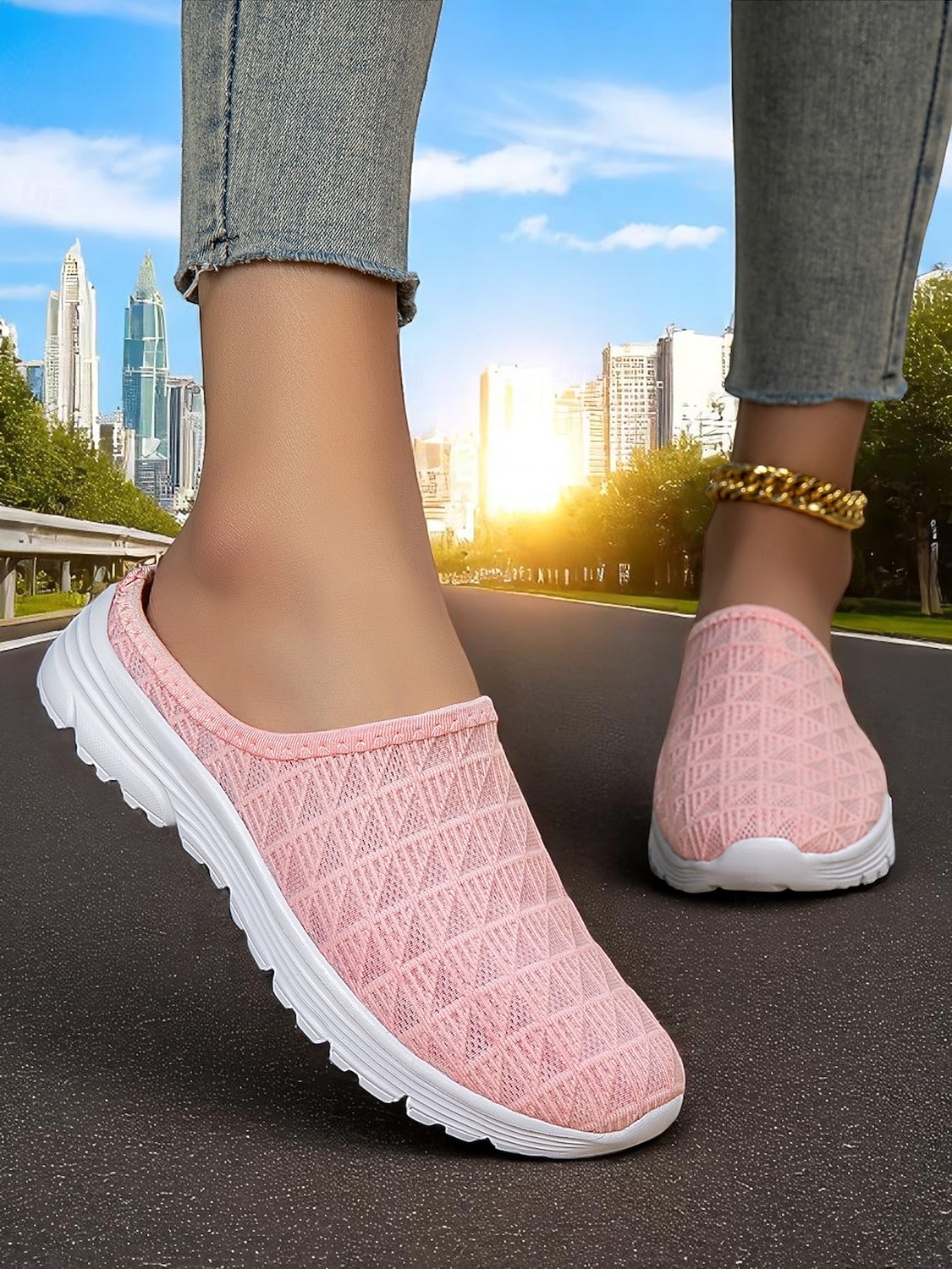 Rosa nettingsko til dame – lette, pustende mullesneakers for utendørs trening, bypendling og uformelle reiser 2026 - $18.99 –P5