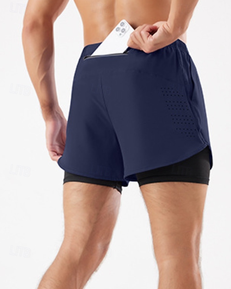 Homme short avec collants Patchwork Shorts Extérieur Sport & Loisir Occasionnel Respirant Séchage Rapide Léger Tennis Le golf Course Coupe régulière Tenue de sport Tenues de Sport Bloc de Couleur de 2025 ? $15.19 –P11