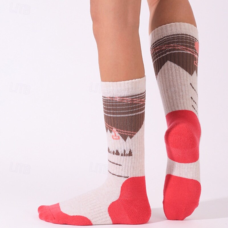 1 Par Mujer calcetines de lana merino Calcetines de senderismo Calcetines para correr Mantiene abrigado Transpirable Anti ampollas Grueso Invierno Al aire libre tripulación media Retazos Lana Merina 2025 - $14.49 –P12