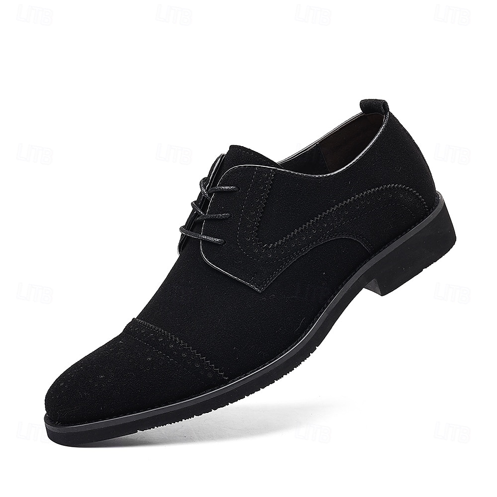 Men's Oxfords Brogue Walking British PU Leather Suede Breathable Comfortable Slip Resistant Lace-up Dark Brown Black Blue Fall Winter 2025 - $42.99 –P1