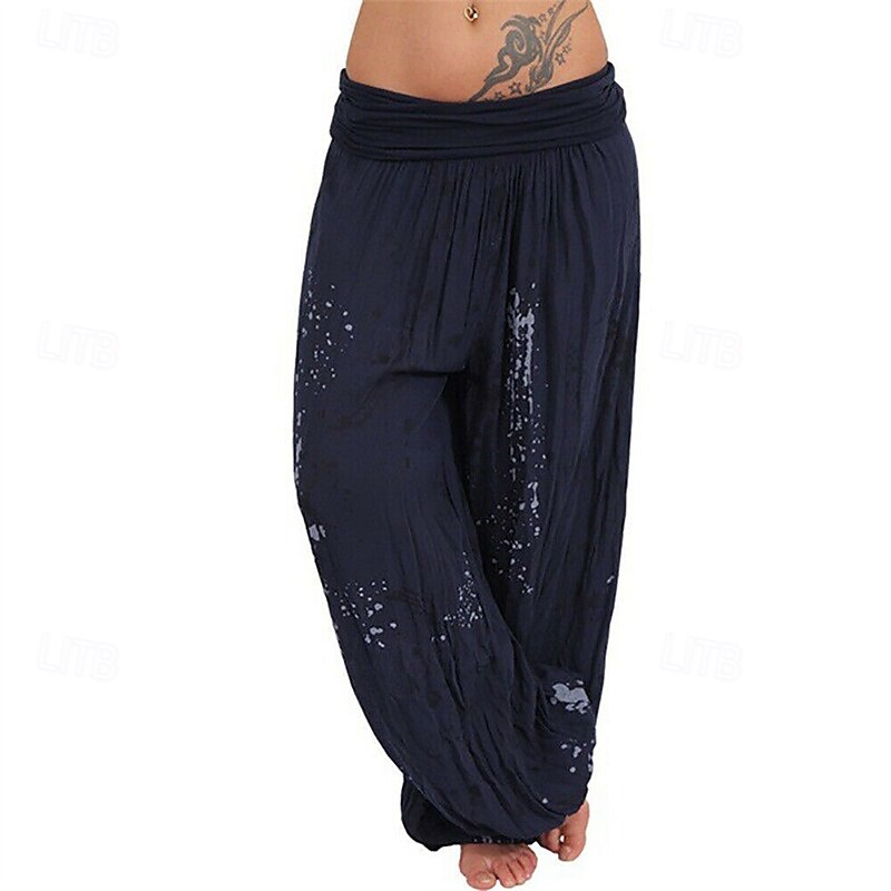 Mujer Pantalones Pantalones palazzo Moda Boho Longitud total Media cintura Estampado Cintura elástica Confortable Cómodo Microelástico Calle Ropa Cotidiana Noche Blanco Amarillo Rosa Verde Ejército 2025 - $19.99 –P8