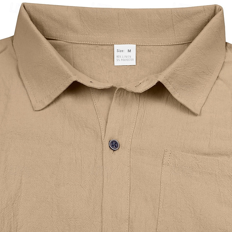 Men's Shirt Linen Shirt Casual Shirt Button Up Shirt Cotton Shirt Plain Vacation Street Black White Yellow Navy Blue Sleeveless Turndown Summer Clothing Apparel Buttons 2025 - $17.99 –P7