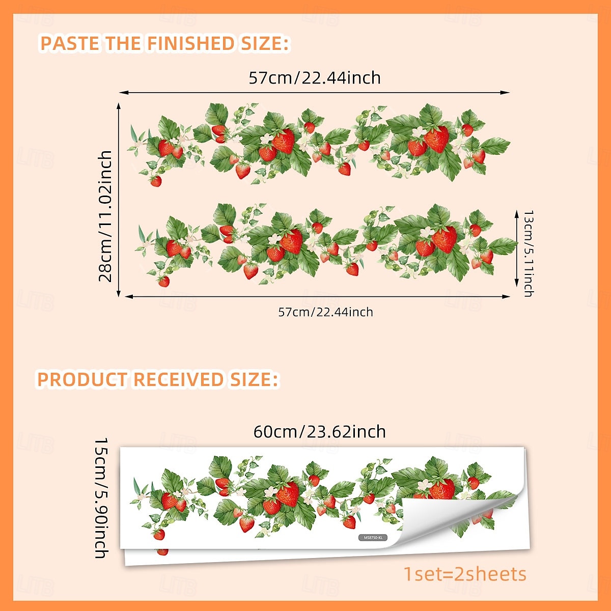 αυτοκόλλητο τοίχου με φρέσκια φράουλα και λουλουδάτο αμπέλι, αυτοκόλλητο διακοσμητικό τοίχου για διακόσμηση φόντου σαλονιού, κουζίνας και υπνοδωματίου 2025 - $7.99 –P3