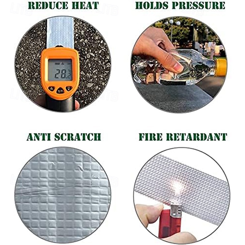 Aluminiumbutyltape, 5 cm x 500 cm (2 inch x 16,5 voet) waterdichte lekdichtingstape voor metalen dakbedekking, camperdaken, ramen en reparatie van lekken in goten 2025 - $9.49 –P6