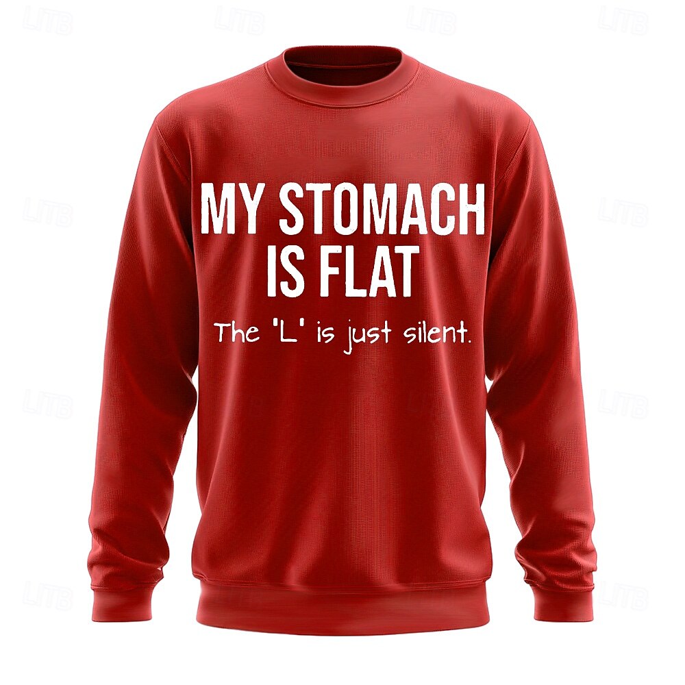 Herre Tekst Morsom Slang Genser Mote Daglig Langermet Crew-hals Svart Hvit Crewneck 3D Alle årstider Designer 2025 - $26.99 –P3