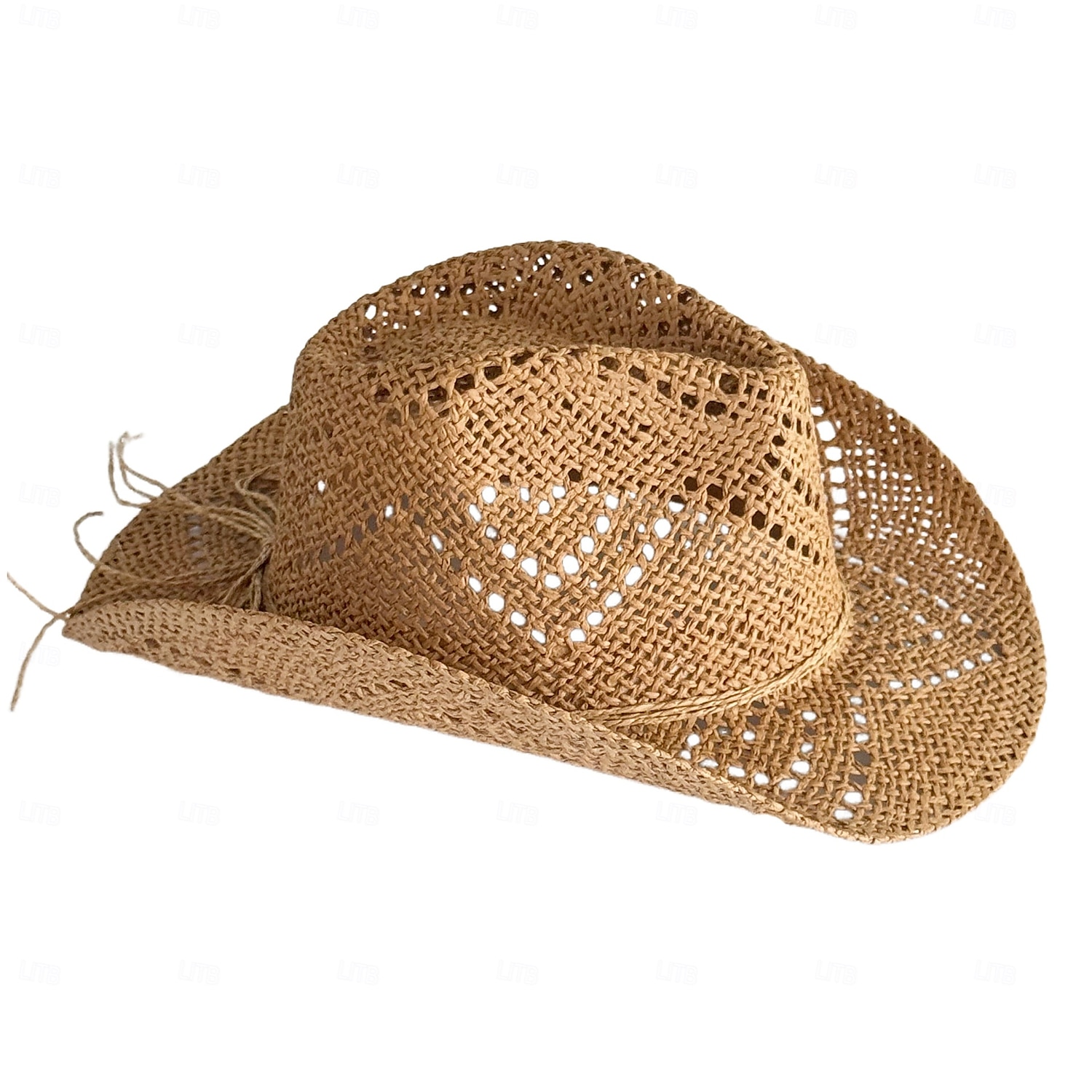 1 stk. elegant damehatt med strå og bred brem, lett og pustende sommerhatt for strandaktiviteter, uformell &formelle arrangementer, tilbehør til arrangementer 2025 - $44.99 –P9