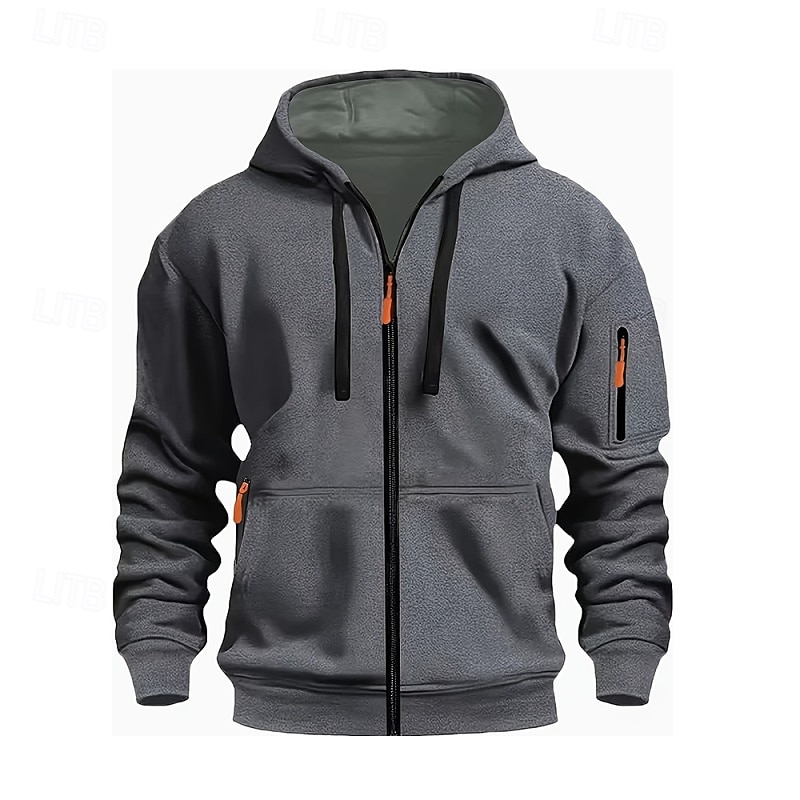Herren Kapuzensweatshirt Schwarz Weiß Wein Armeegrün Rote Mit Kapuze Einfach Reißverschluss Farbblock Sport & Outdoor Lässig Täglich Polyester Cool Lässig sportlich Frühling & Herbst Bekleidung 2025 - $23.99 –P6