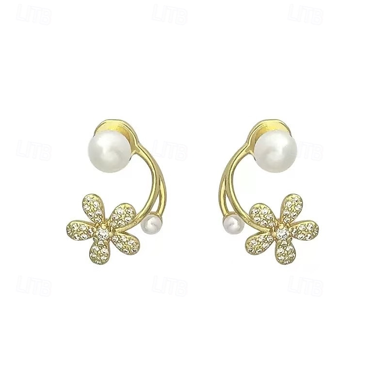 Per donna Orecchini a perno Tropicale Gioia Trifoglio Tropicale Elegante Orecchini Gioielli Oro Per Feste del 2026 a $11.49 –P1