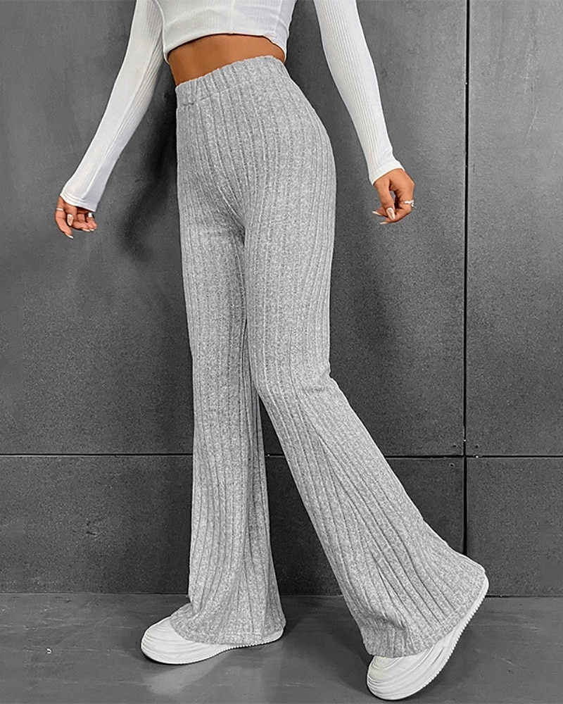 Per donna Pantaloni Eleganti Pantaloni Streetwear Casual Lunghezza intera Naturale Semplice Elastico in vita Comodo All'aperto Confortevole Ferie Abbigliamento quotidiano Uscire Grigio Cachi Autunno del 2025 a $17.99 –P1