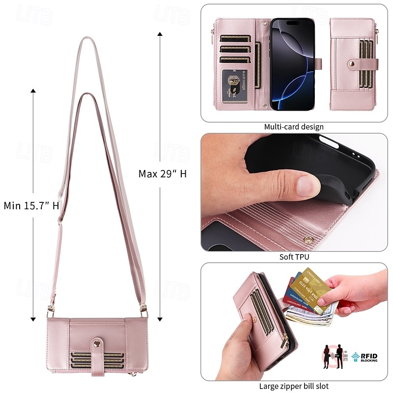 Telefoonhoesje voor Samsung Galaxy S24 S23 S22 S21 Ultra Plus A55 A35 A25 A15 5G A54 A34 A14 A73 A53 A33 A23 A13 A72 A52 A42 A32 A22 A12 A02 Portemonneehoesje met standaardhouder, rits, volledige 2025 - $24.99 –P12