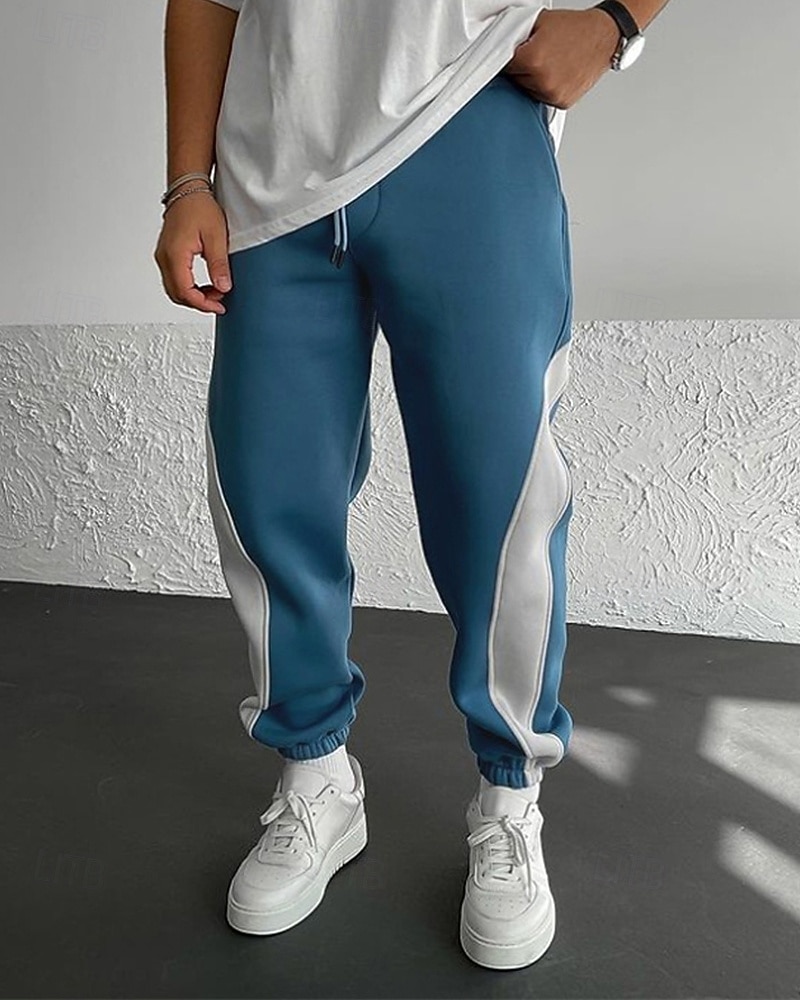 Men's Sweatpants Joggers Athletic Pants Trousers Drawstring Pocket Elastic Waist Color Block Comfort Daily Sports Outdoor Fashion Casual Blue Black / Red Micro-elastic 2026 - $25.99 –P12