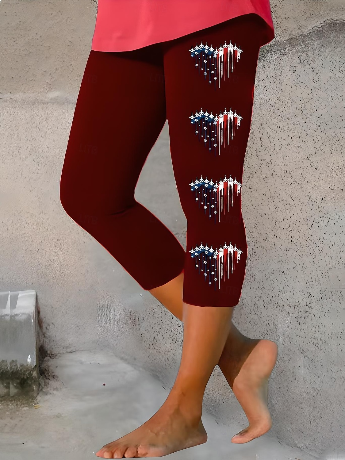 Självständighetsdagen Kvinnors Patriotiska Fjärde Juli Leggings Capri Byxor Hög Elasticitet Streetwear Helt Längd Hög Midja Byxor Påsk Flagga Tryck Termisk Varm Andas Mjuk Utomhus Daglig Svart Grå 2025 - $18.99 –P2