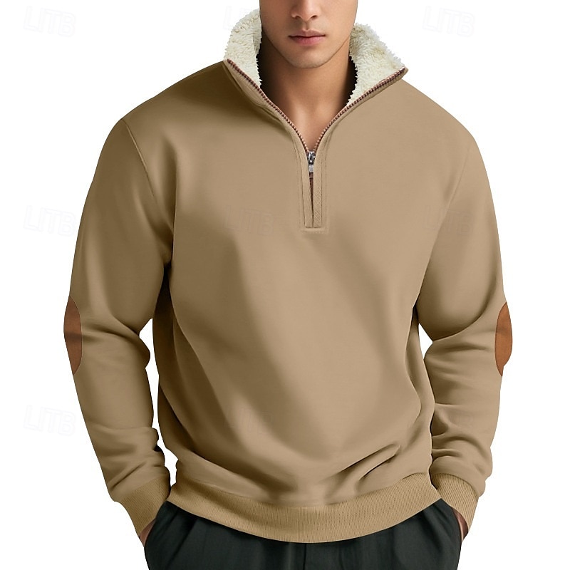 Bărbați Pulover cu glugă cu glugă Hanorac cu fermoar Negru Bleumarin Kaki Gri Deschis Gri Închis Guler în picioare Simplu Buzunar frontal Quarter Zip Sporturi & Exterior Casual Zilnic Șic Strad 2025 - $27.99 –P2