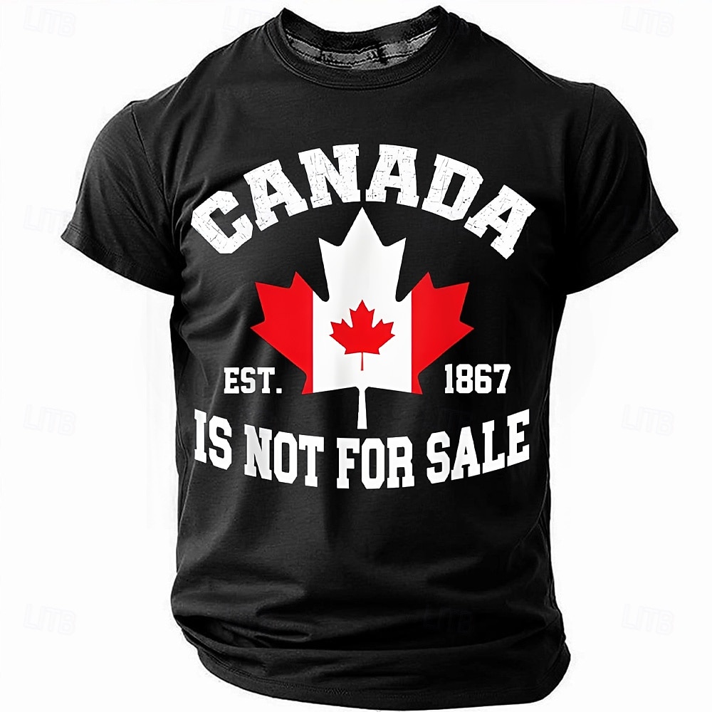 Men's Canada T Shirt Short Sleeve T shirt 3D Print Crew Neck Shirt