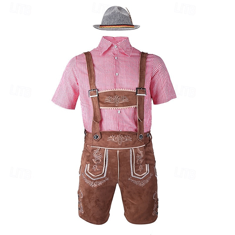 Oktoberfest Lederhosen Camisas Sombrero alpino bávaro Alemán alpino prados Hombre Fiesta Festival de Cerveza Paño de estilo tradicional 2026 - $61.99 –P12