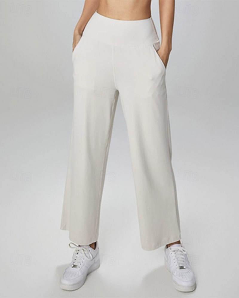 Damen Fitnesshose Pilates-Hosen Yogahose Mit Taschen Leicht Hohe Taille Fitnessstudio Pilates Zumba Unterteile Einfarbig Schwarz Weiß Dunkelmarine Herbst Sport Sportkleidung Mikroelastisch Lässiger 2025 - $35.99 –P13