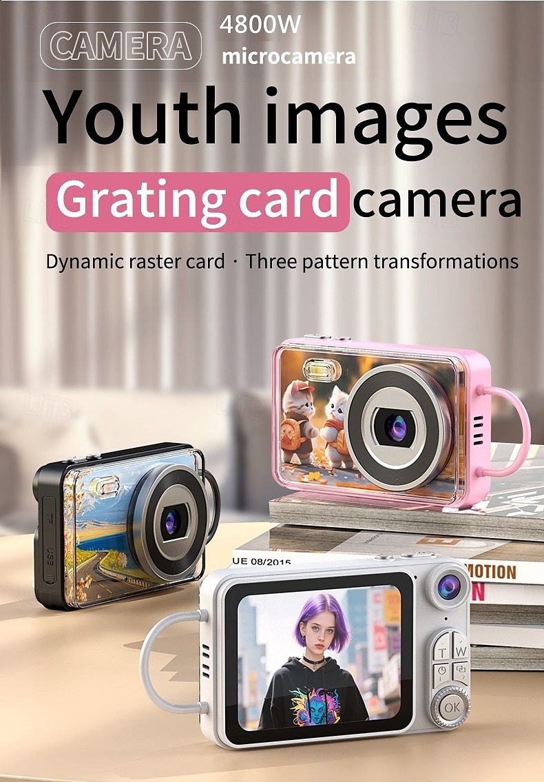 2025年 ミニデジタル学生用自撮りカメラ、写真撮影用インスタントカメラ、32GB、64GB、128GBカメラ、ボーイフレンドとガールフレンド用のインスタントカメラ コレクション – $54.99 –P1