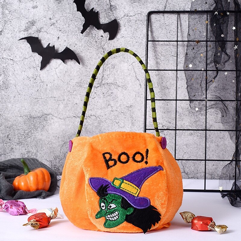 Halloween Treat Bag for Kids, Trick or Treat Candy Tote Bag, Gift Basket with Pumpkin Ghost Witch Design, Non-Woven Halloween Party Favor Bag 2025 - $4.99 –P7