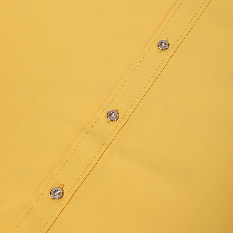 2025年 男性用 シャツ ドレスシャツ フレンチカフシャツ 平織り 結婚式 ビジネス ピンクとパープル ブルーとライトブルー 黄色 + 青 イエロー+ピンク 長袖 カラー オールシーズン 衣類 ポケット  コレクション – $33.99 –P11