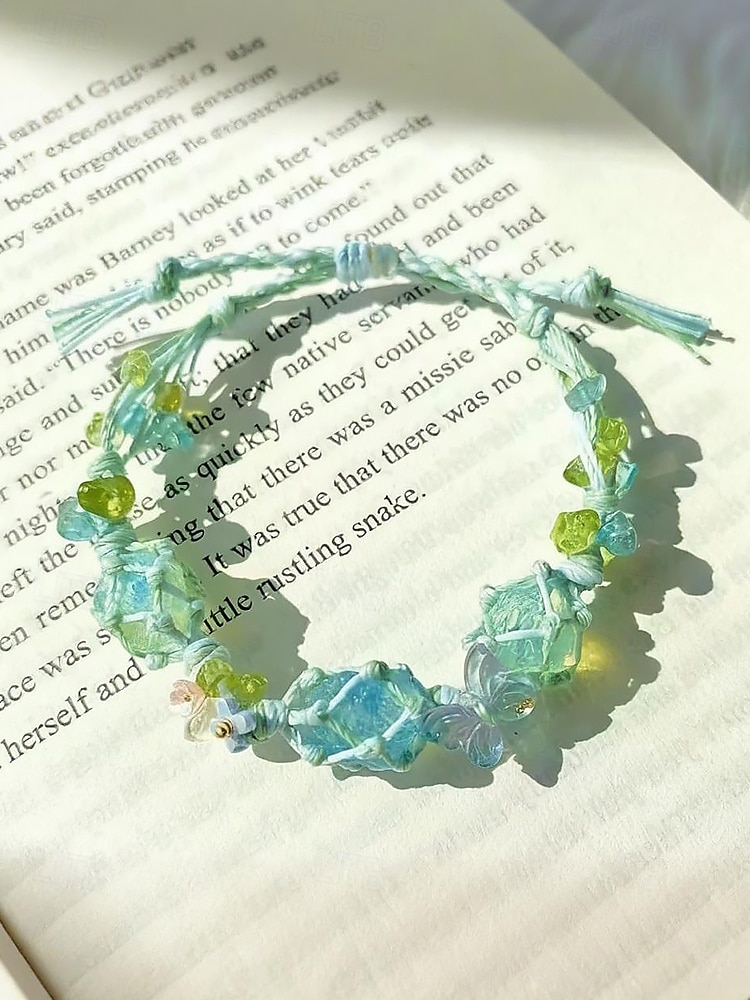 Bracciale da donna fatto a mano con pietre preziose floreali – perline di cristallo naturale, stile boho regolabile, ideale per abbigliamento casual, regali e outfit ispirati alla natura del 2025 a $14.99 –P8