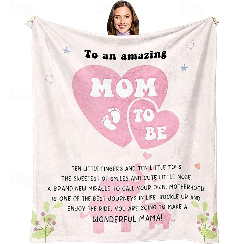 Manta para el día de la madre, una carta para mamá, regalo para el día de la madre, manta suave y acogedora, regalo perfecto para mamá, diseño floral o de corazón, cálida y cómoda 2025 - $19.99 –P6