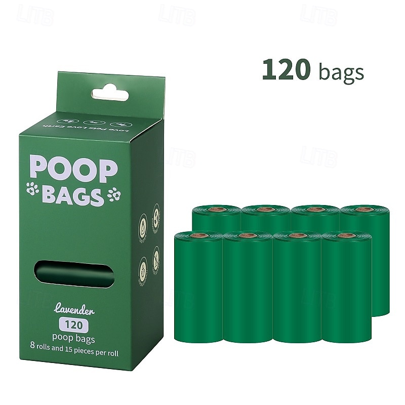 Nouveau sac à crottes de chien recyclable et écologique, sac de rangement portable, clip mains libres, sac à déchets pour animaux de compagnie, 8 rouleaux avec tête à clip de 2025 ? $19.99 –P2