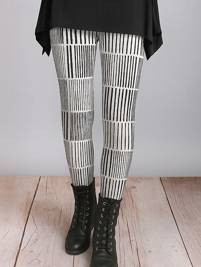 Women's Leggings Vacation Vintage Ethnic Style Full Length High Waist Graphic Abstract 3D Print Quick Dry Breathability Soft Stretchy Outdoor Home Causal Black White Yellow Blue Fall Regular Fit 2025 - $19.99 –P4