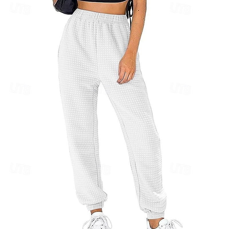 Women's Cargo Pants Slacks Streetwear Casual Full Length Natural Plain Pocket Elastic Waist Comfy Outdoor Vacation Going out Wine Grey White Army Green Fall Regular Fit 2026 - $29.99 –P2