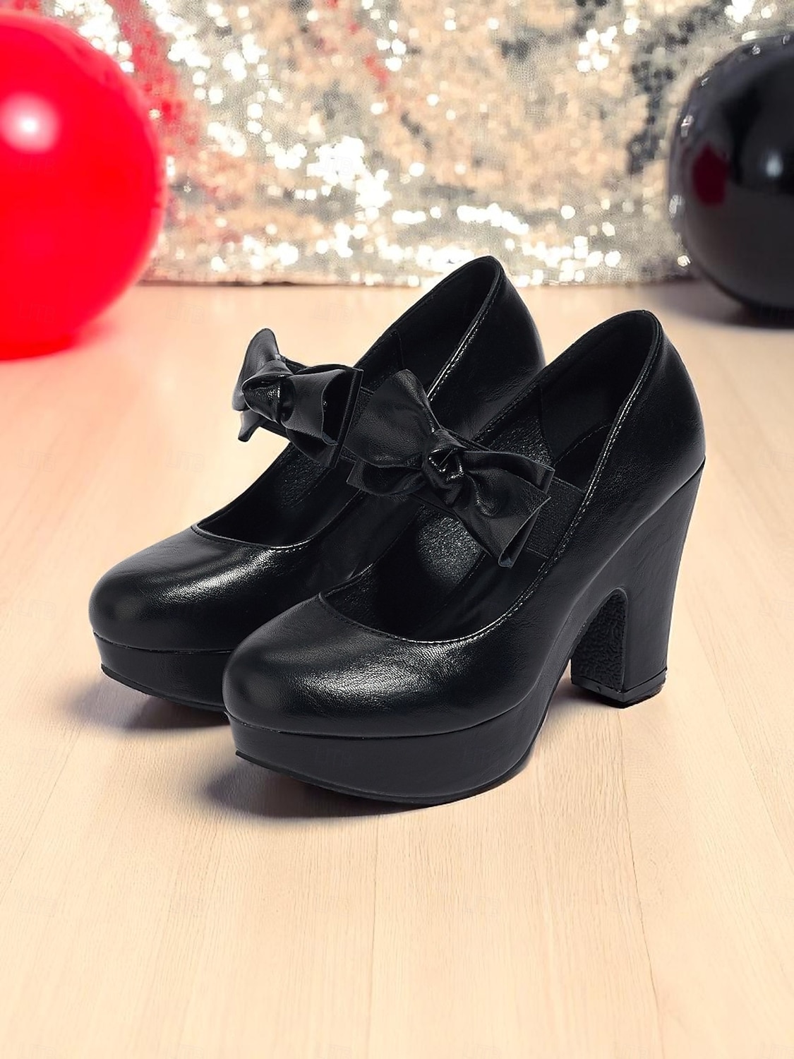 Escarpins Mary Jane bordeaux à plateforme et nœuds pour femme – Chaussures rétro à talons hauts épais des années 1950 pour fêtes, cosplay et tenues d'inspiration vintage de 2025 ? $46.99 –P3